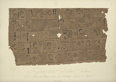 Fragment of a Christian Calendar, Drawn from an Aztec Manuscript in the Berlin State Library, Illustration from Vues des Cordillères et Monumens des Peuples Indigènes de l